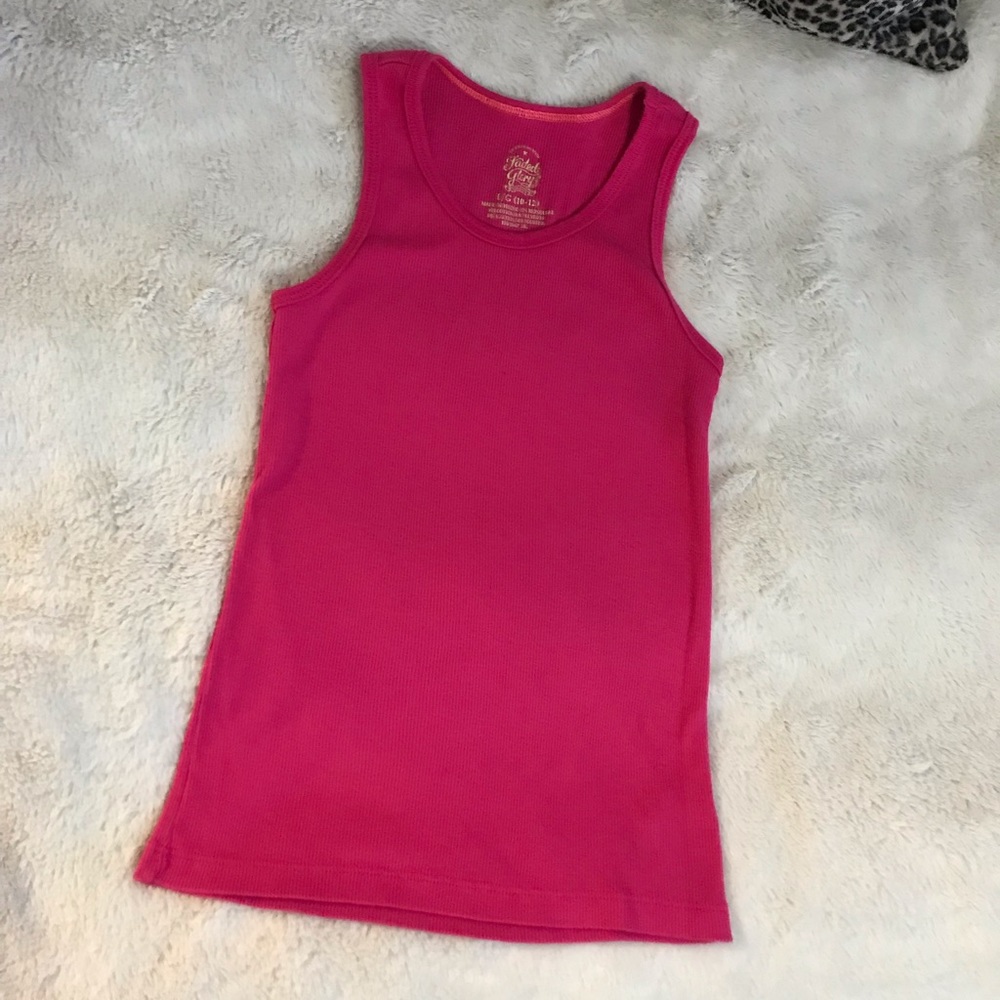 Hot Pink Girls’ Ribbed Tank Top